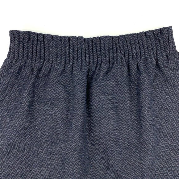 J.Crew Sidewalk Skirt Blue Herringbone Wool Blend Pull On Mini A Line - Picture 7 of 8